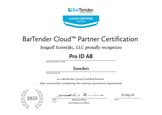 BarTender Cloud Partner Certification